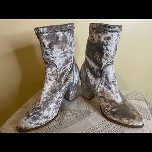 Velour Ankle Boots